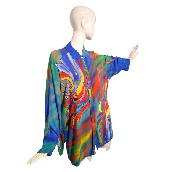 John Mark Art to Wear Women's size XL Oversized
Artsy Luxury Colorful Boho Top - Picture 5 of 9